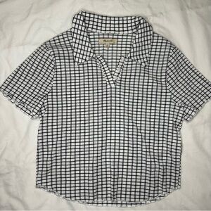 Madewell Black and White Checkered Blouse Size M